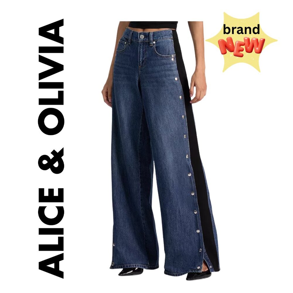 Alice & Olivia The Amazing Snap Jean in Cambria Vintage - Size 27 New w/Tags